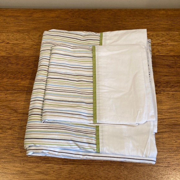 Vintage striped twin flat sheet - Springmaid flat sheet with one pillowcase - Picture 1 of 4